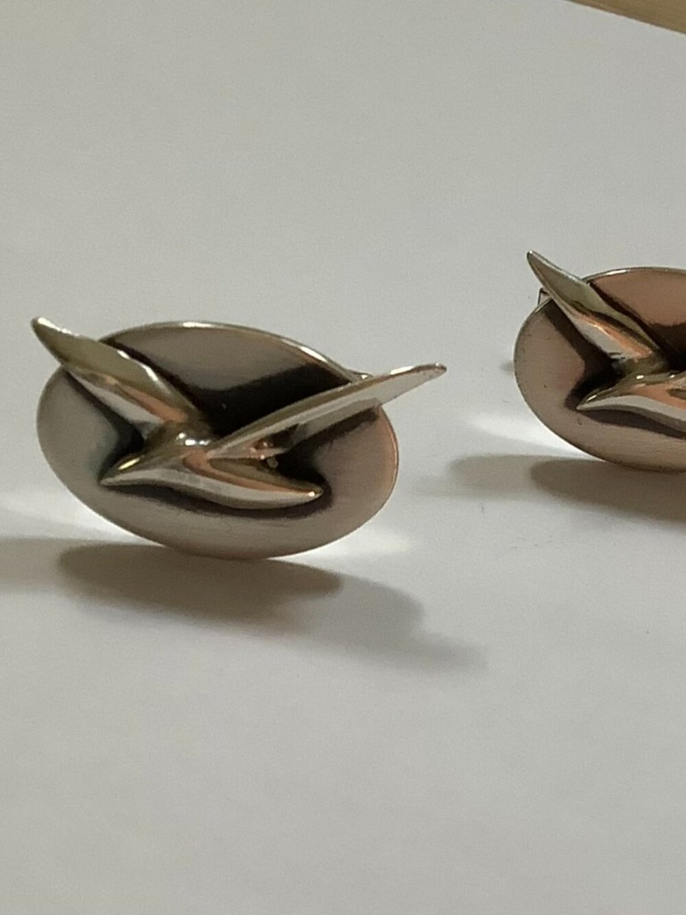 Pair MCM Vintage Seagull 925 Sterling Silver Oval Cufflinks Cuff Links ORB Otto